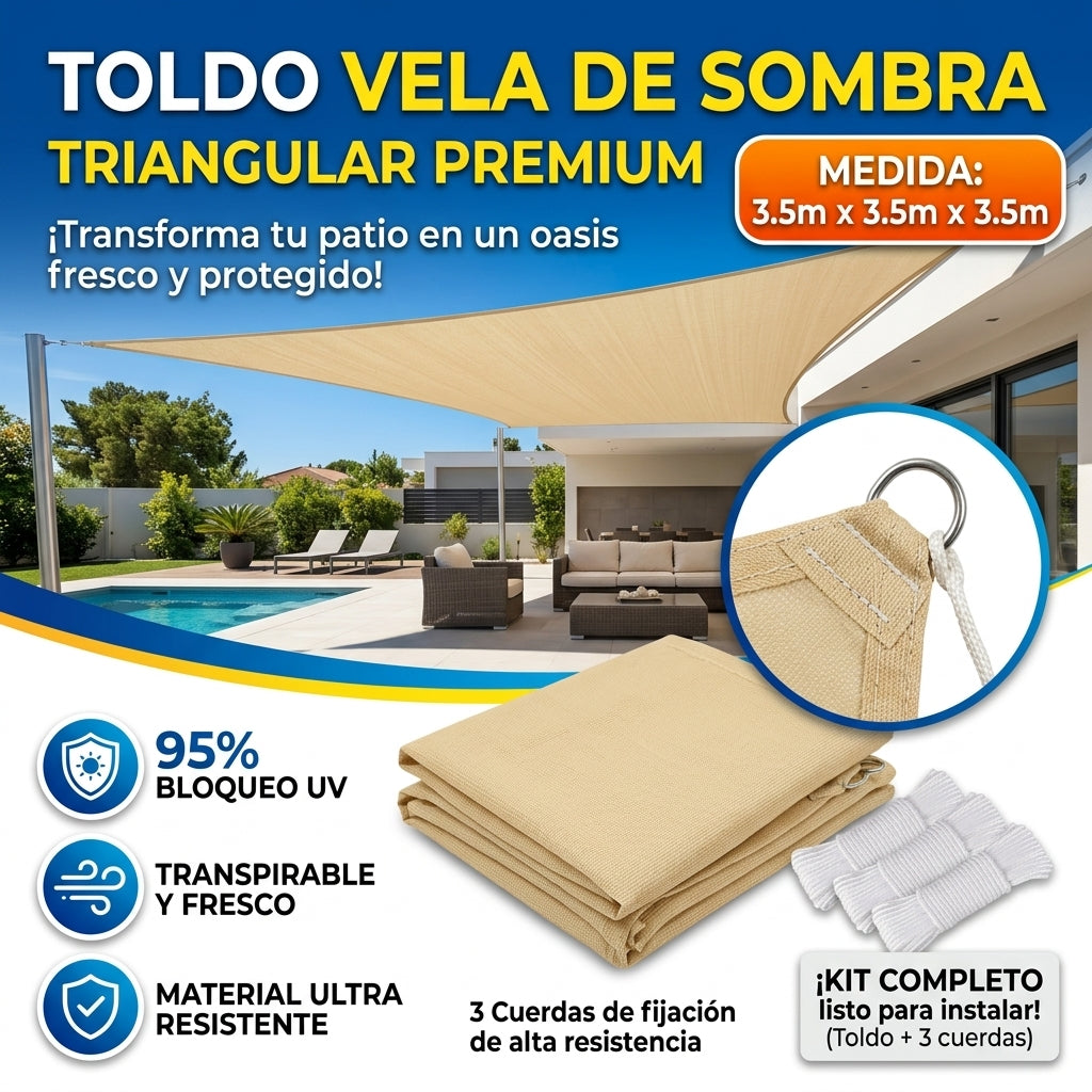 Toldo Vela Triangular 3.5 X 3.5 M