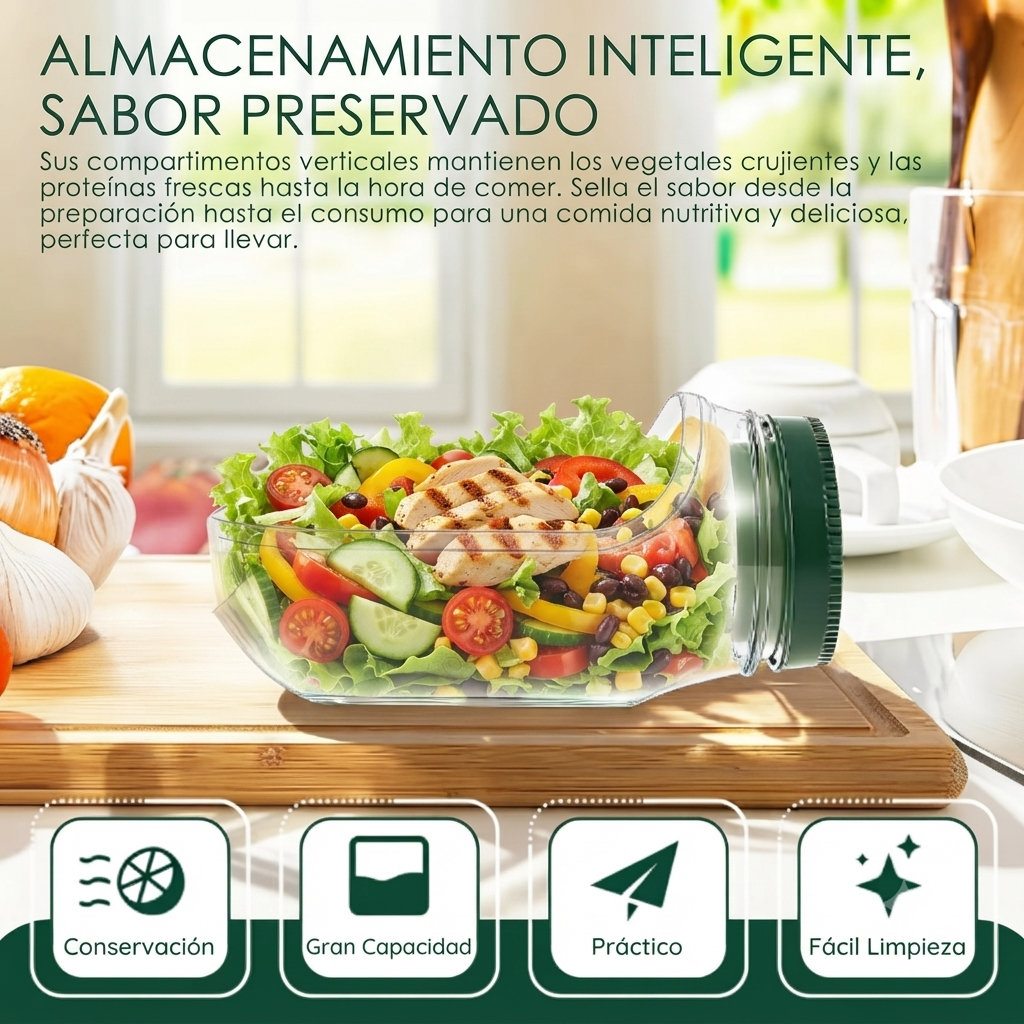 SaladPod🥬 Frasco Inteligente Hermetico Para Ensaladas y más...👉🏻😉