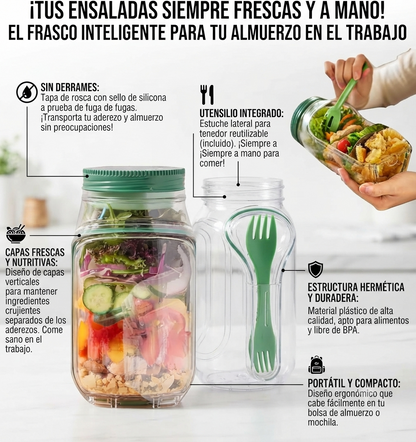 SaladPod🥬 Frasco Inteligente Hermetico Para Ensaladas y más...👉🏻😉
