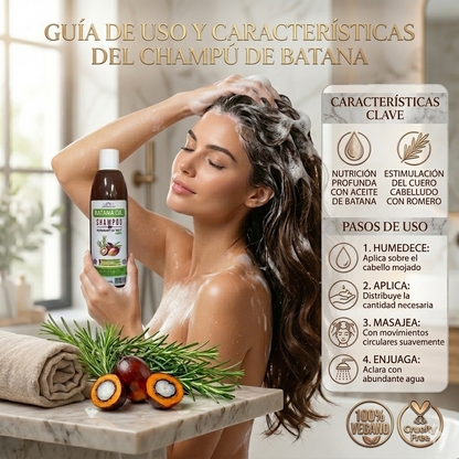 Shampo Batana Crecimiento Cabello: El secreto para un cabello largo, fuerte🔥💪🏻
