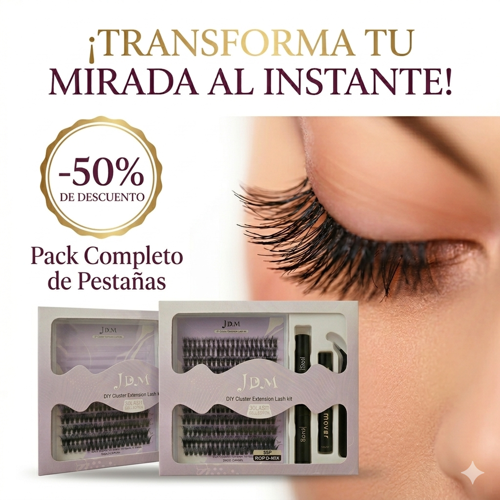 Kit JDM Extensiones De Pestanas 3D Diseño Ojo de Gato Perfecto en 10 Minutos