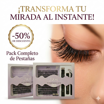 Kit JDM Extensiones De Pestanas 3D Diseño Ojo de Gato Perfecto en 10 Minutos