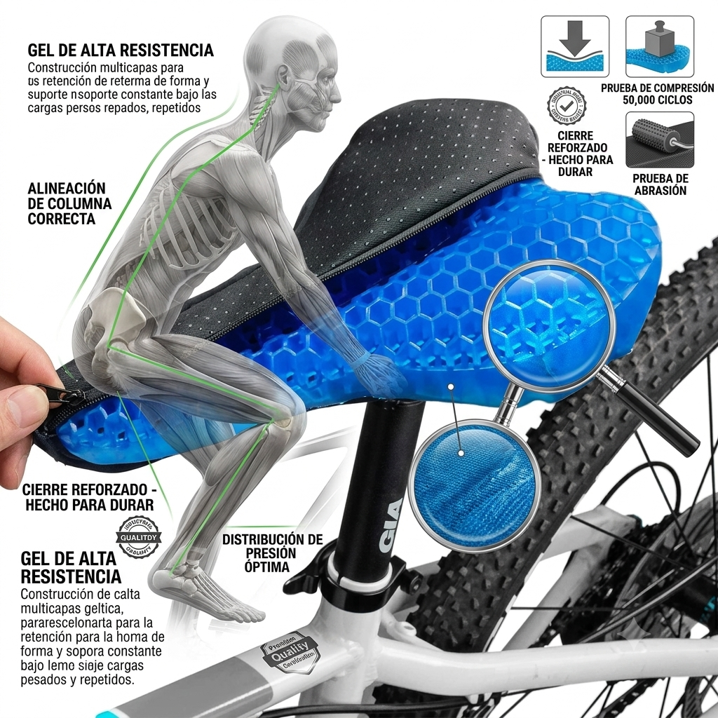 👉🏻🚴🏻Cobertor de Sillín Ergonómico con Gel — Instálalo en Segundos y Pedalea Sin Dolor🚴🏻