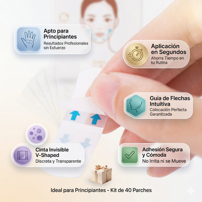 Tiras de Lifting facial efecto Natural DERMAFIX 40 Tiras + 40 REGALO🎁 OFERTA ESPACIAL 2X1