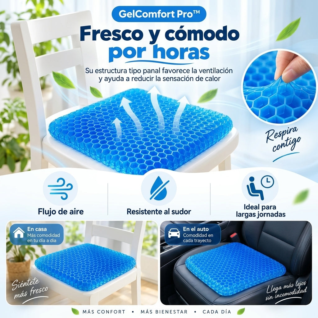 Cojín de gel tipo panal para sentarse cómodo