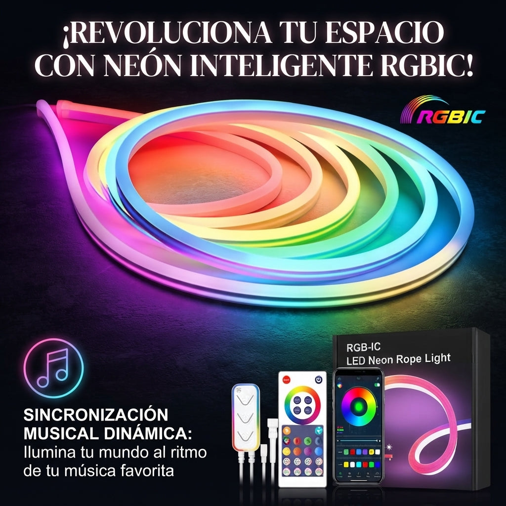 Cinta Led De Neon Rgb Musical Ip68