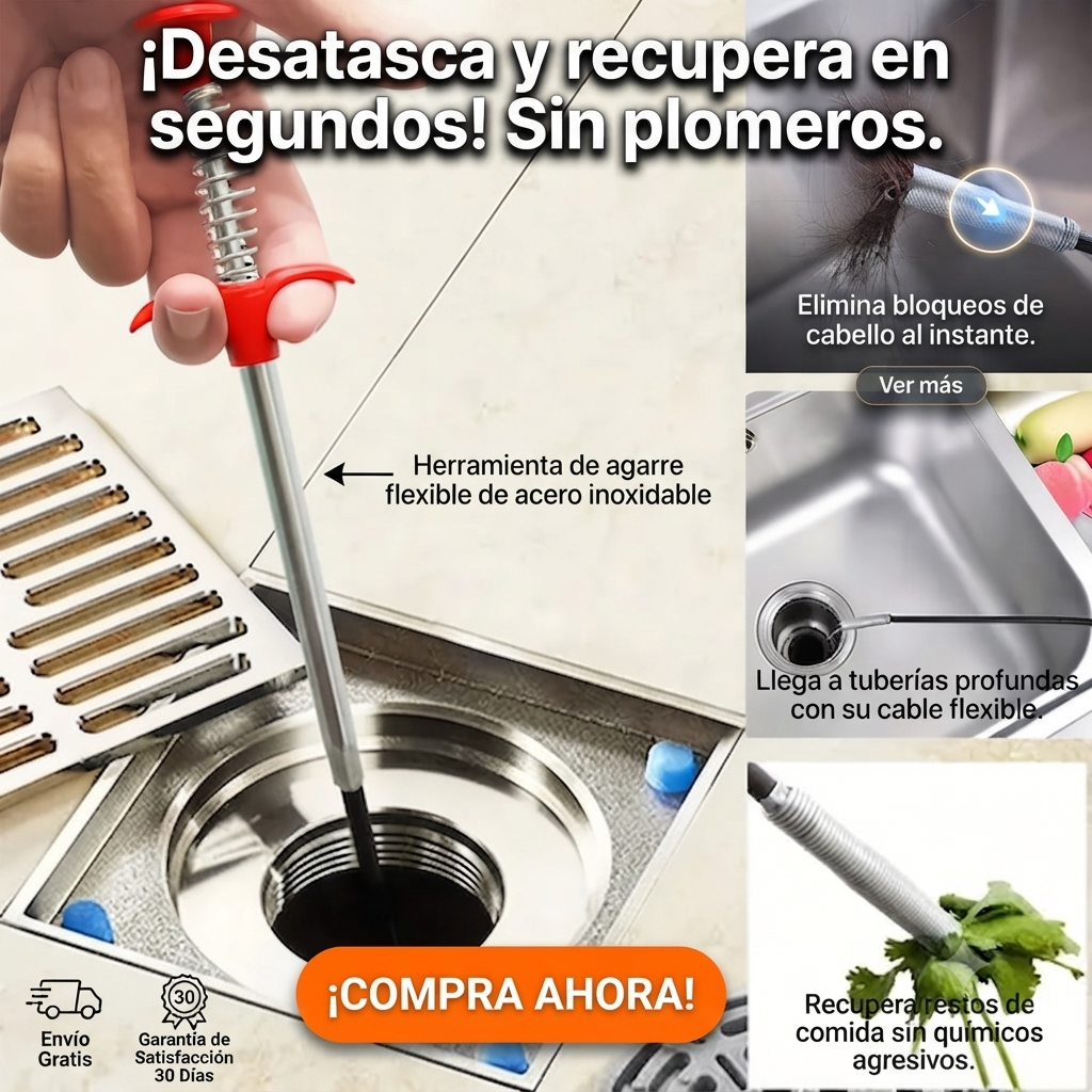 OFERTA ESPECIAL 2X1: Destapa CaÑerias Llave Con Agarre🪛💧
