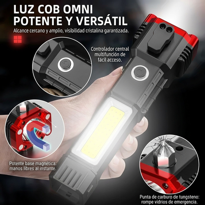 Linterna Tactica 4 en 1 Martillo De Seguridad