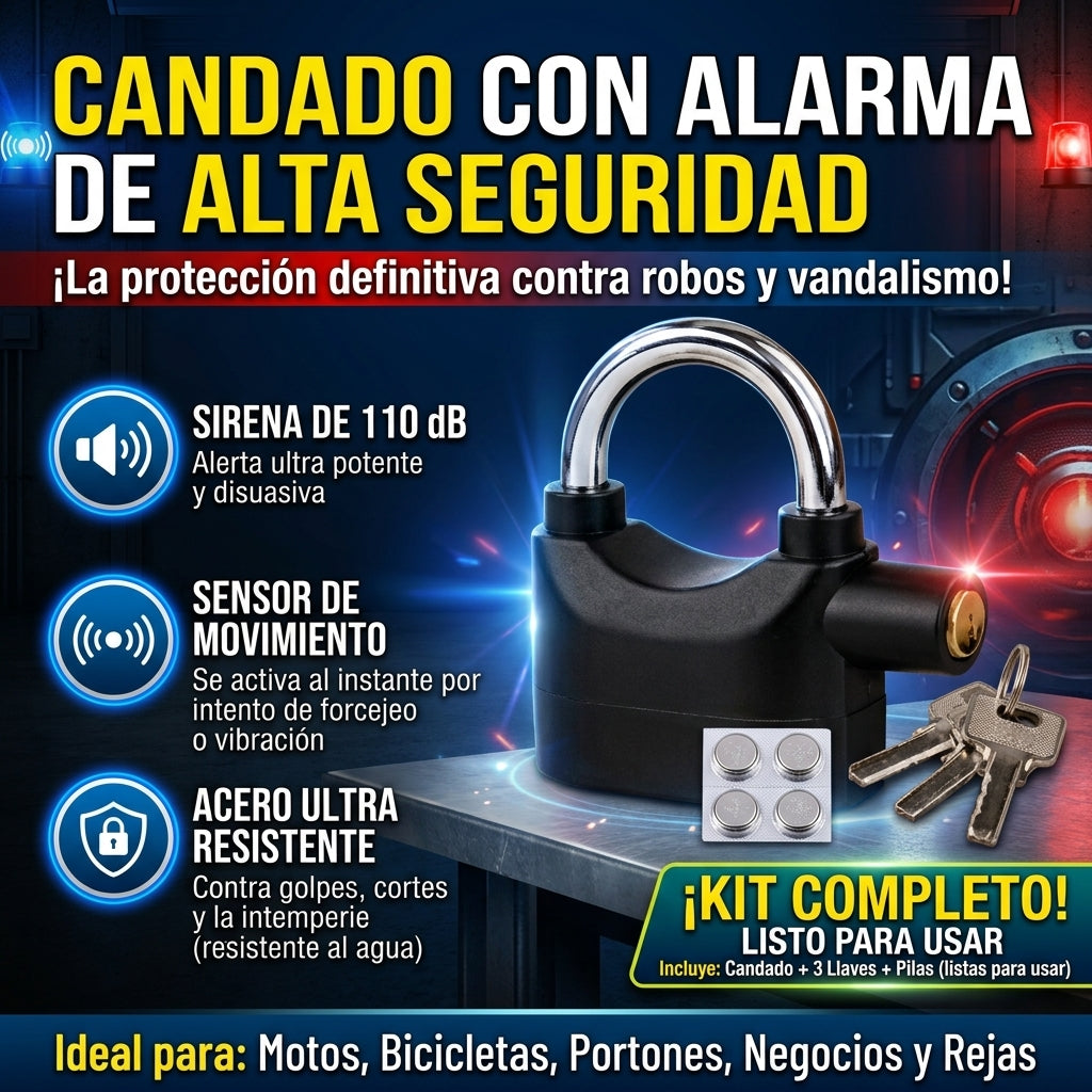 Candado Anti Robo Con Alarma
