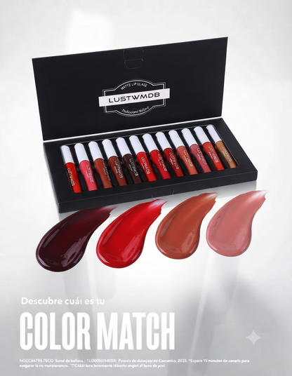 OFERTA ESPECIAL: Set 12 Pcs Labiales Mate Suave Hidratan😚🌹