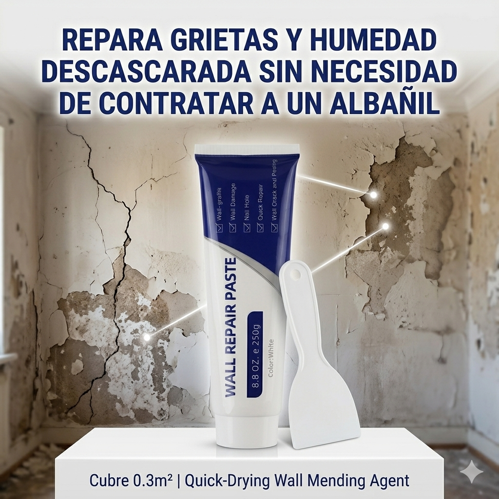 1+1 WallFix Pro: Crema Reparadora de Paredes - Cubre Grietas y Agujeros Instantáneamente OFERTA 2X1🔥