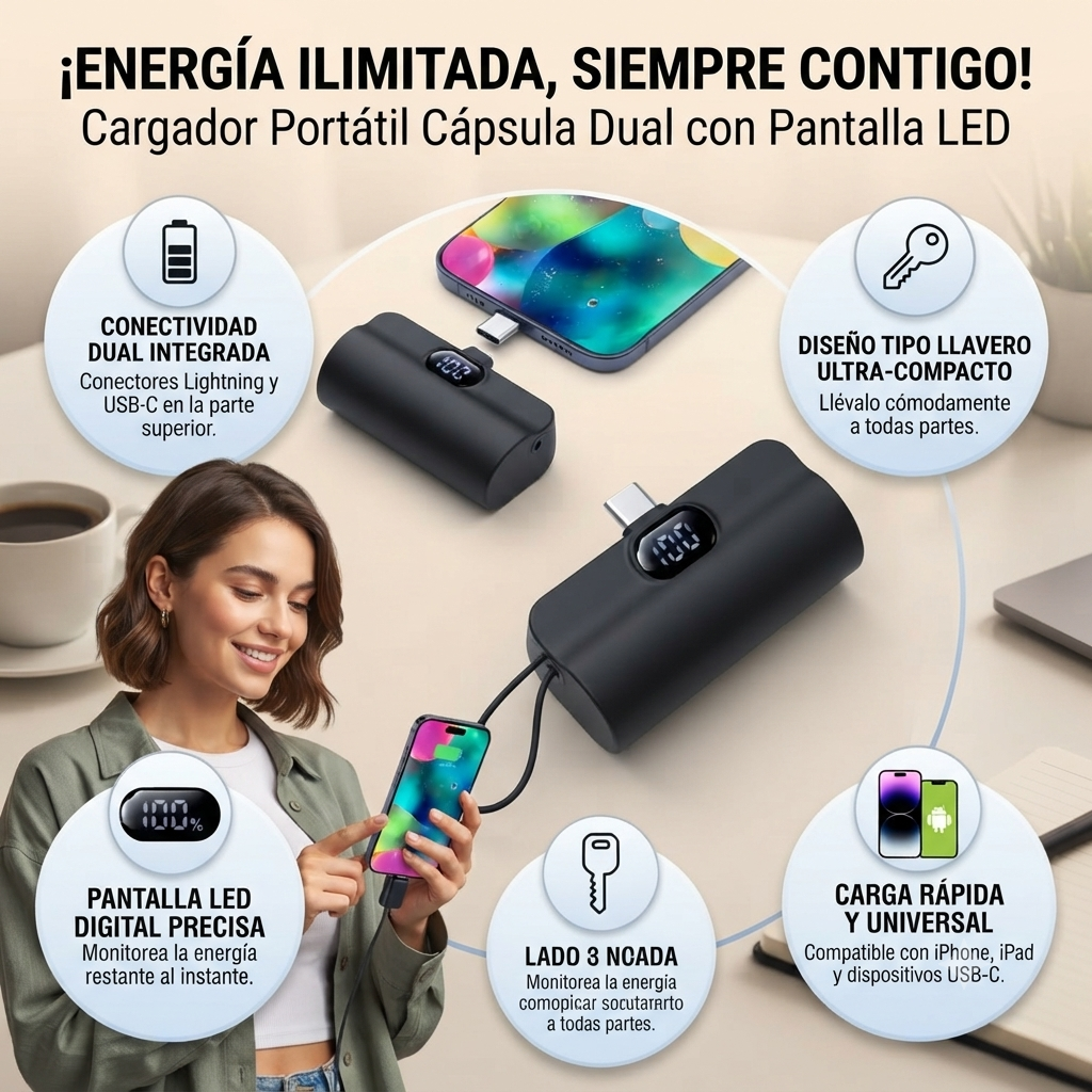 Cargador Portatil Capsula Tipo Llavero