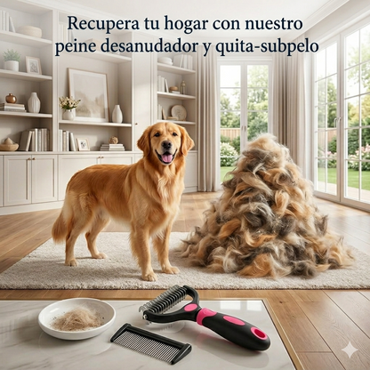 Peine Desmatizador Rastrillo De Aseo 2 En 1 Para Mascotas🐶🦮🐈