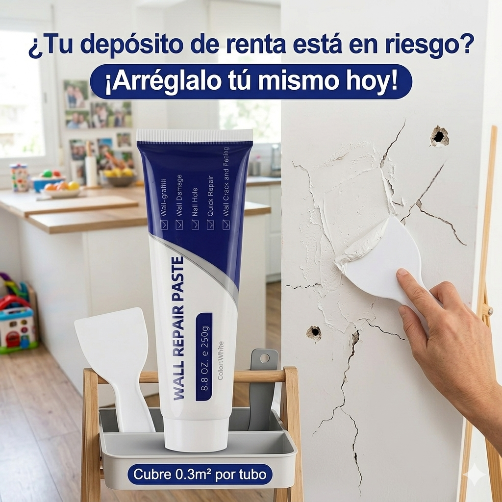 1+1 WallFix Pro: Crema Reparadora de Paredes - Cubre Grietas y Agujeros Instantáneamente OFERTA 2X1🔥