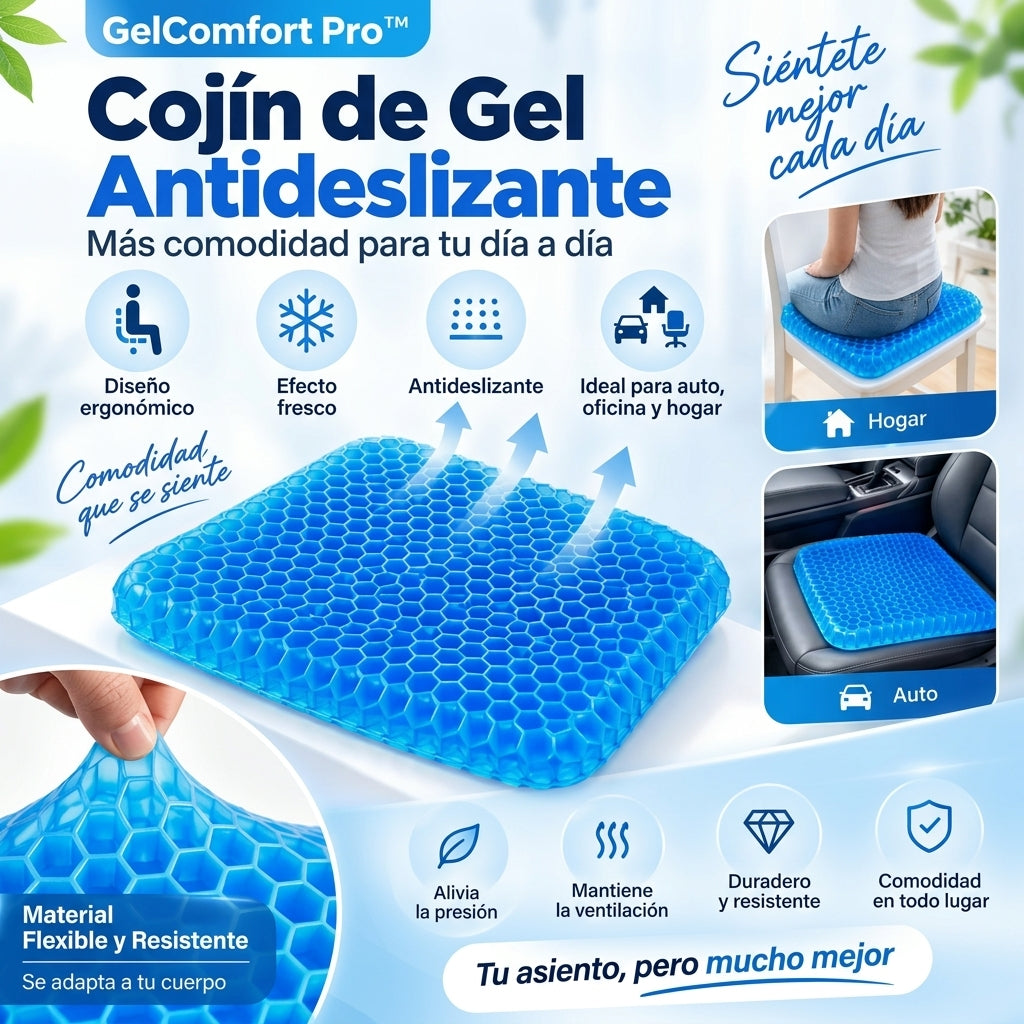 Cojín de gel flexible tipo panal