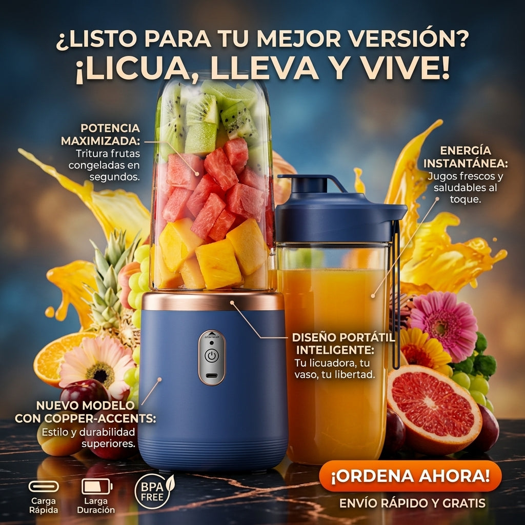 🍋‍🟩🍑🥤Mini Batidora 2 Vasos De 400ml🫟