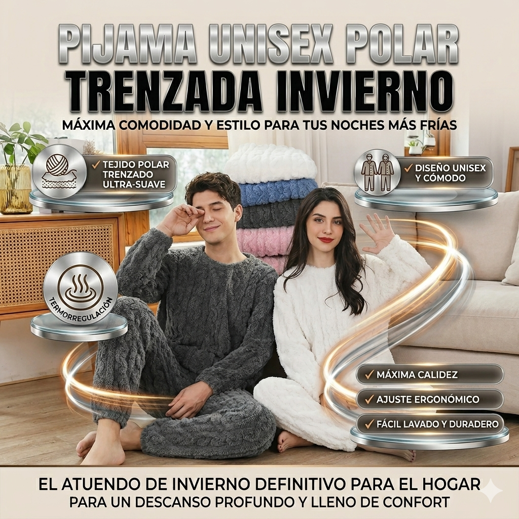 Pijama Unisex Polar Trenzada Invierno