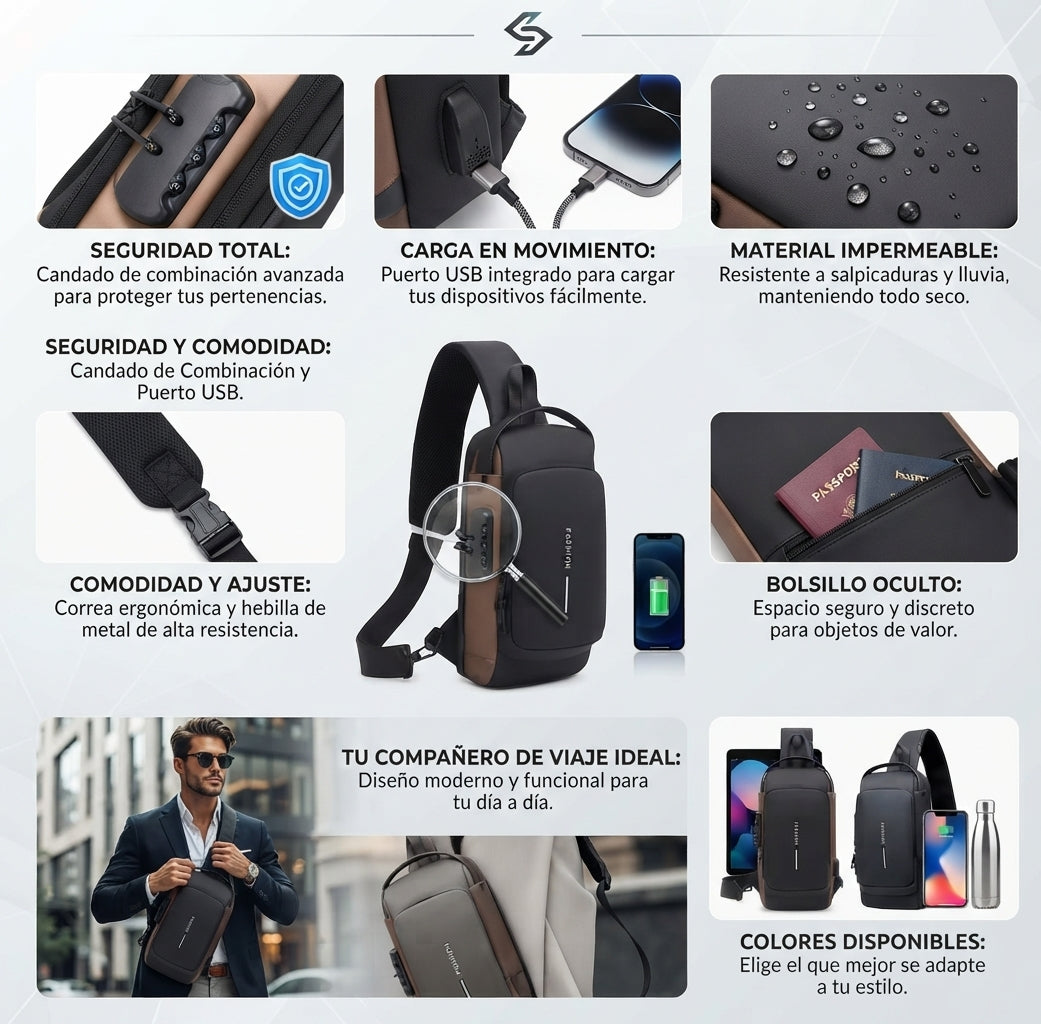 Bolso Antirrobo Bolso Inteligente😉Practico y cómodo