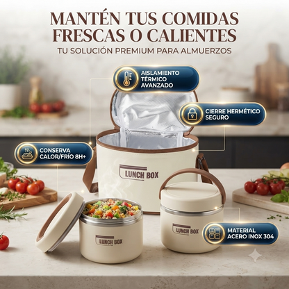 🤯Lonchera Térmica Sellada+ forro: Adiós a los Sabores Mezclados y a la Comida Fría🥗🔥