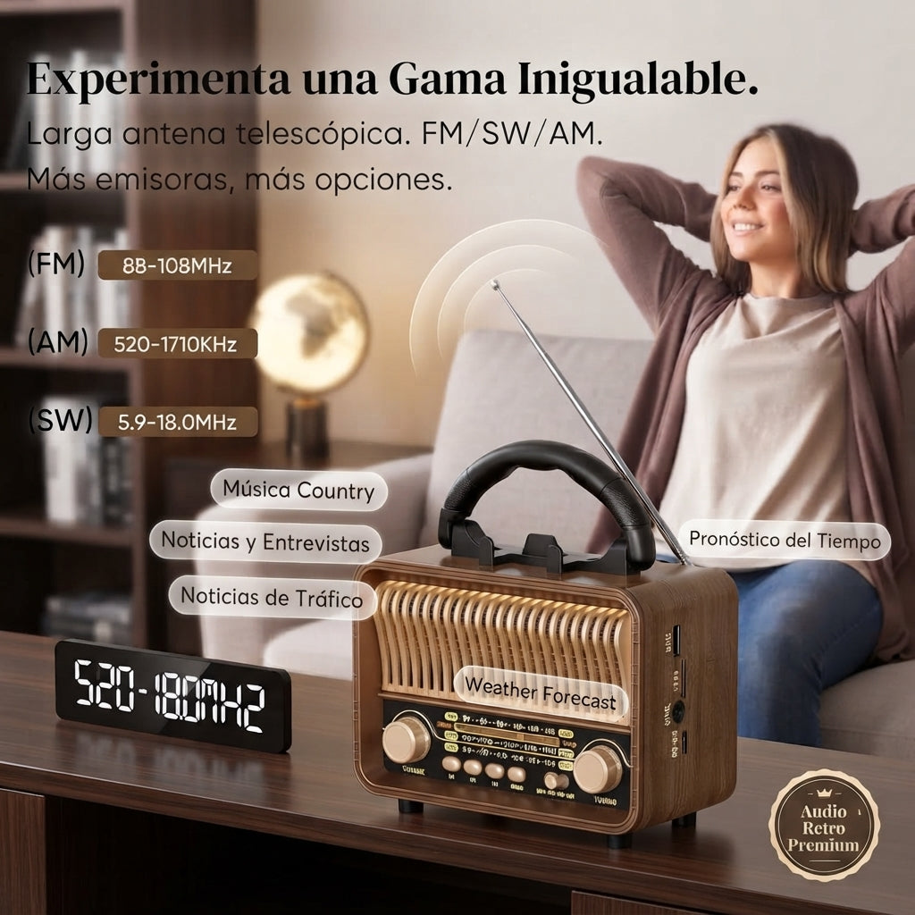 🕰️ Radio Vintage Bluetooth MP3 — Estilo Retro Portátil' Últimas Unidades 📻