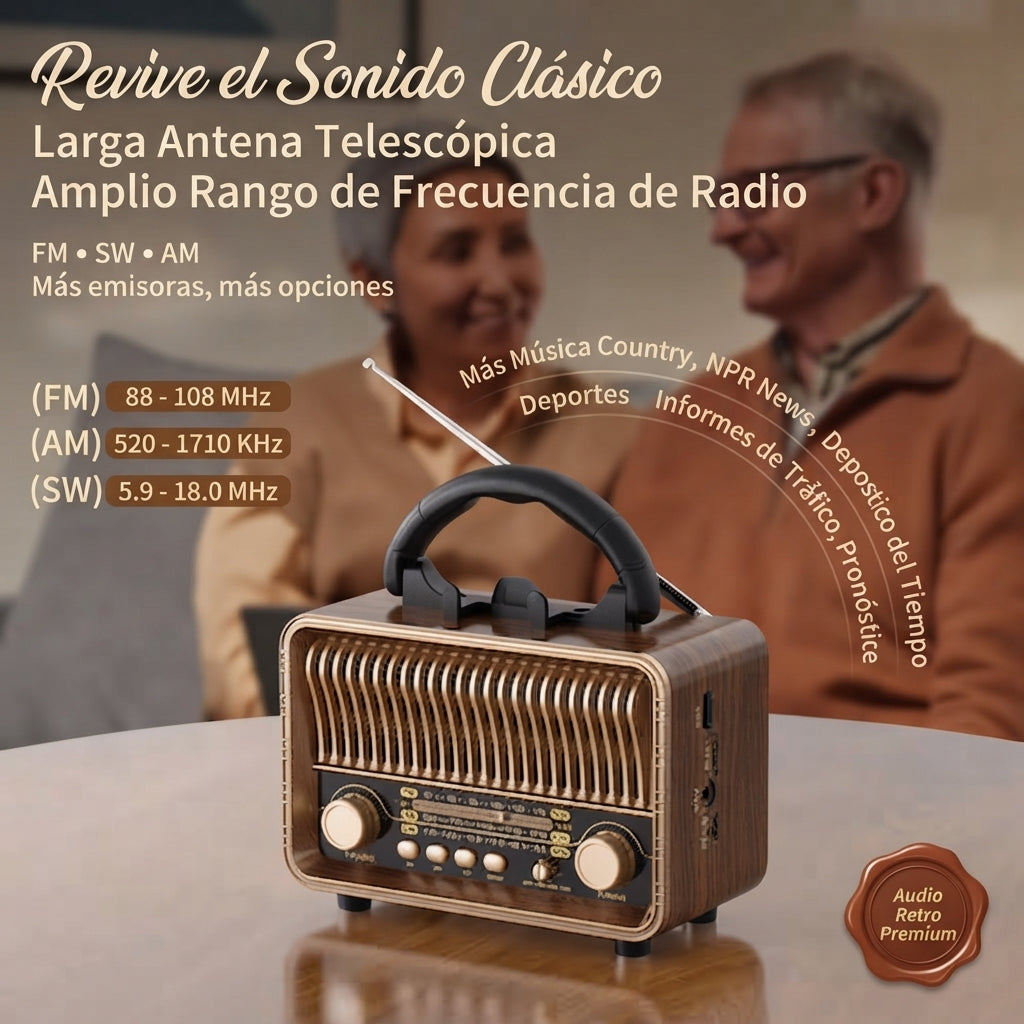 🕰️ Radio Vintage Bluetooth MP3 — Estilo Retro Portátil' Últimas Unidades 📻