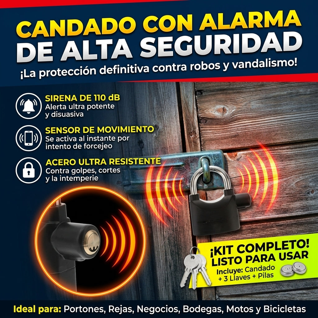 Candado Anti Robo Con Alarma