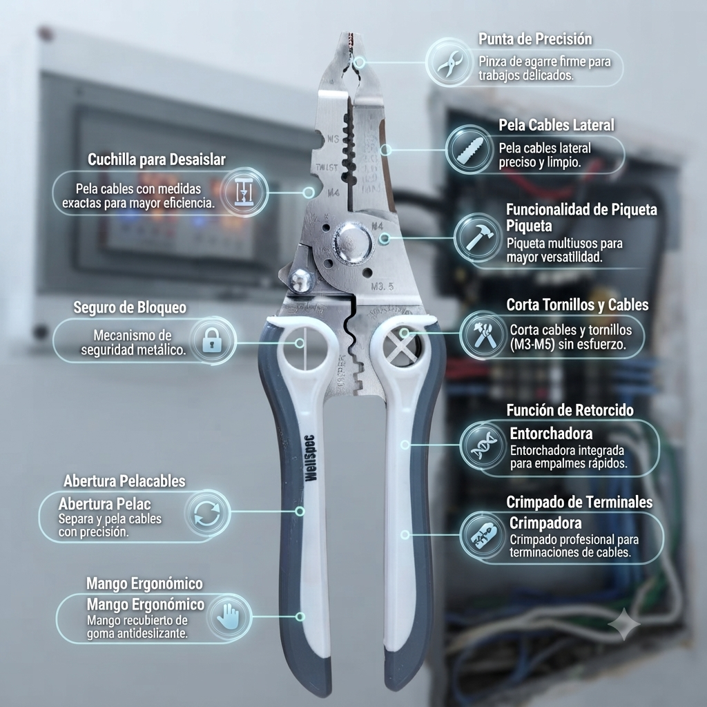 Wellspec 👷🏻Alicate Multifunción🪛⚙️La Herramienta definitiva