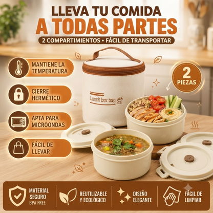 🤯Lonchera Térmica Sellada+ forro: Adiós a los Sabores Mezclados y a la Comida Fría🥗🔥