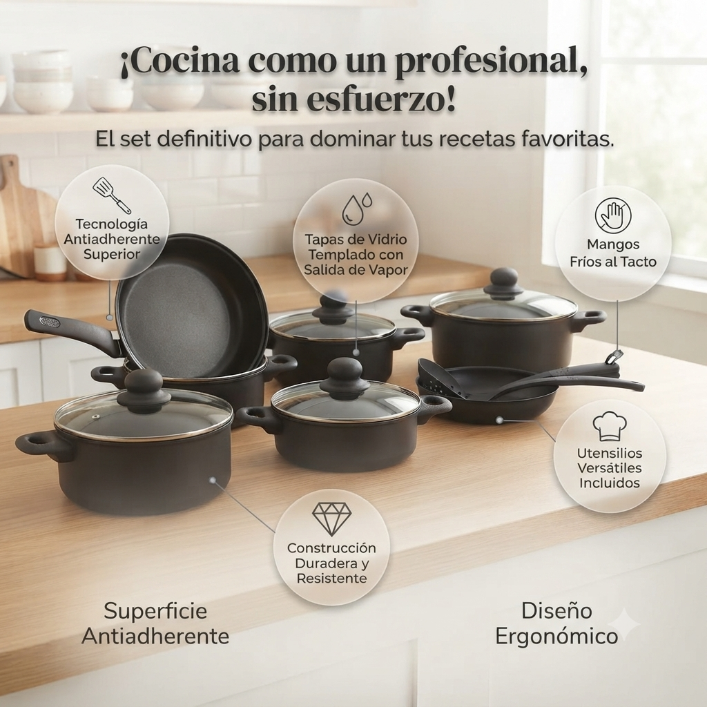 🔥👉🏻Set de Cocina Ollas y Sartenes🍳 👩🏻‍🍳