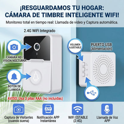 Timbre Inalambrico Con Camara Wifi