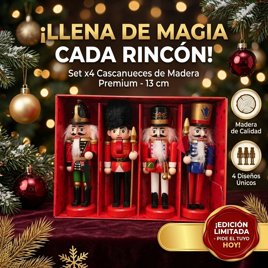 OFERTA ESPECIAL👉🤯 Pack 4 Cascanueces Navidenos Decorativos✨🎅