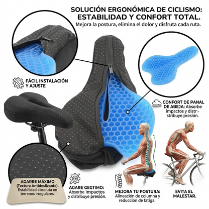 👉🏻🚴🏻Cobertor de Sillín Ergonómico con Gel — Instálalo en Segundos y Pedalea Sin Dolor🚴🏻