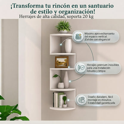 ECOGAR: Estante Esquinero Flotante 5 Niveles👉🏻🏠Organiza tus espacios