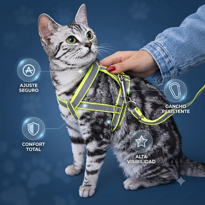 2x1 Kitten Cat Harness Lead ajustable Para Gato: Libertad y Seguridad en cada Paseo🐱