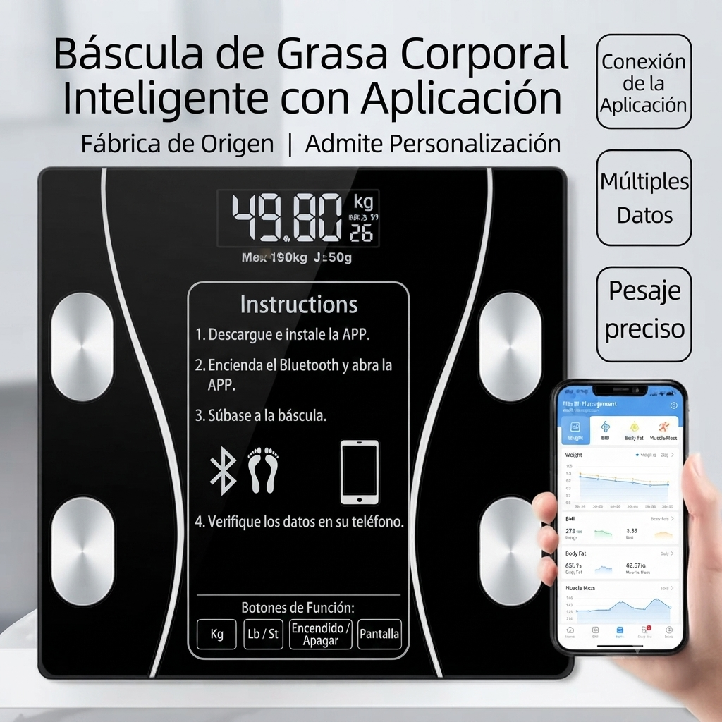 Bascula Electronica Balanza Bluetooth In