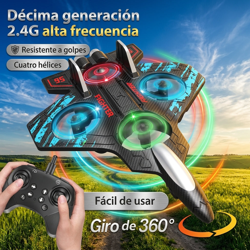 Dron Air Fighter listo para volar, estructura resistente