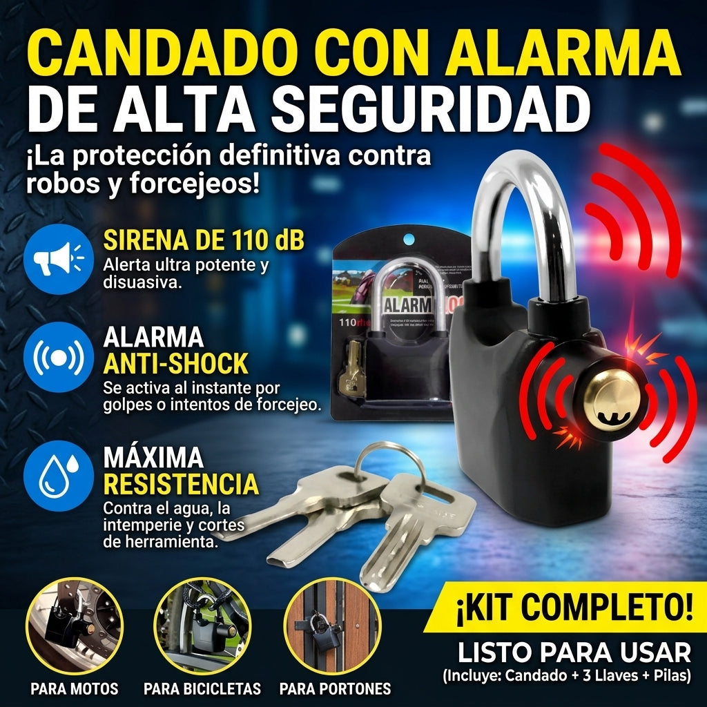 Candado Anti Robo Con Alarma