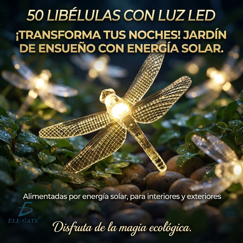 💫Guirnalda De Libelulas 👉🏻🏵️De Luces Led🌟