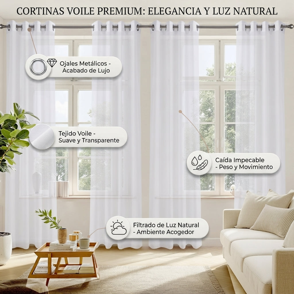 Cortina Velo Liso 140x220cm 2 Panos