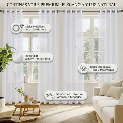 Cortina Velo Liso 140x220cm 2 Panos