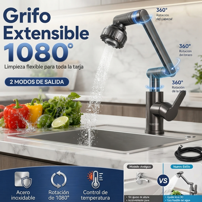 💧Grifo Monomando Giratorio  tipo Robot 180 Grados 😉: comodidad y estilo🔥