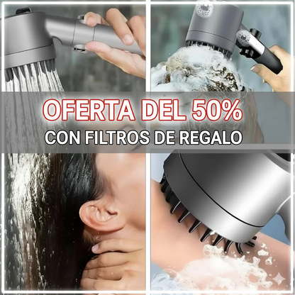 EcoSpa™ Cabezal de Ducha de Alta presión 3 en 1 con Masajeador: Ahorra Filtra y Purifica 💧