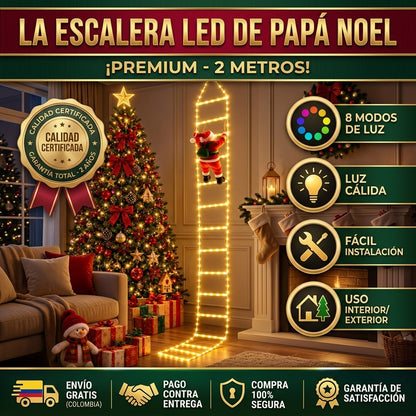 Escalera Colgante🪜✨ de Luces Viejito Pascuero Luces Led🎅✨