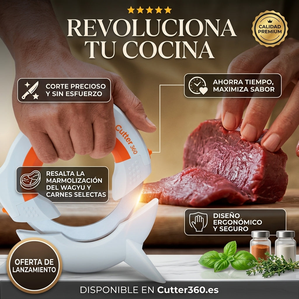 Samurai360 🔪Cuchillo Circular Giratorio🔥La forma rápida y segura de cocinar👩🏻‍🍳