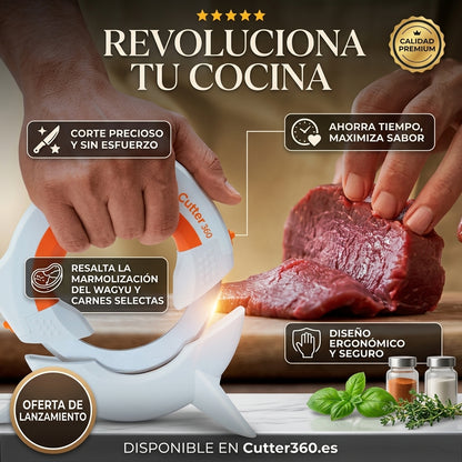 Samurai360 🔪Cuchillo Circular Giratorio🔥La forma rápida y segura de cocinar👩🏻‍🍳