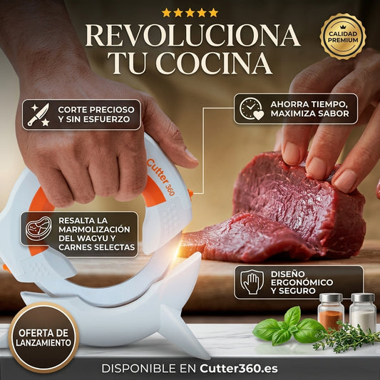 Samurai360 🔪Cuchillo Circular Giratorio🔥La forma rápida y segura de cocinar👩🏻‍🍳