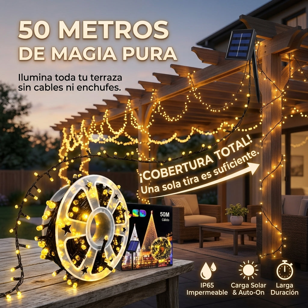 ✨Luces de Hada🎄 Cadena De Luces Solares 500 Led con 50 Metros 🤯👉