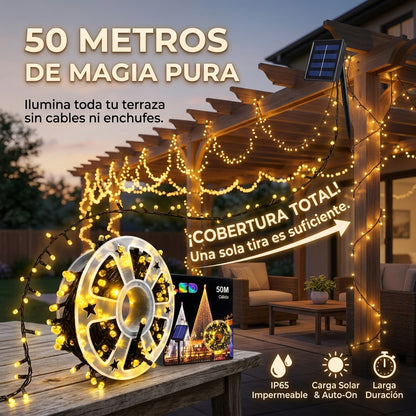 ✨Luces de Hada🎄 Cadena De Luces Solares 500 Led con 50 Metros 🤯👉