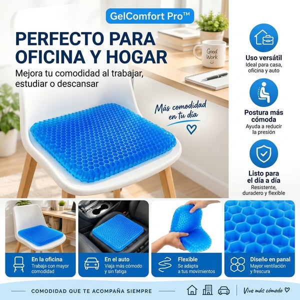 Cojín de gel en el asiento del auto