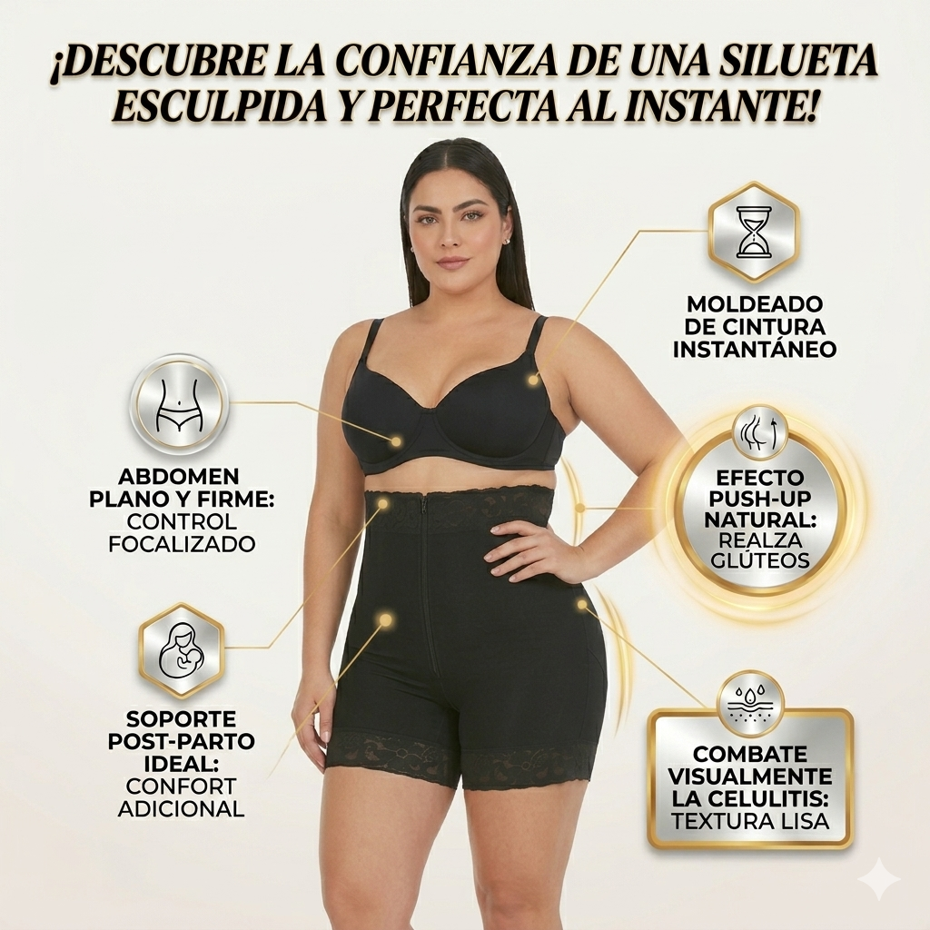 Body Slim® Faja Short Colombiana Levanta Glúteos Super Compresión Moldeadora tipo panty